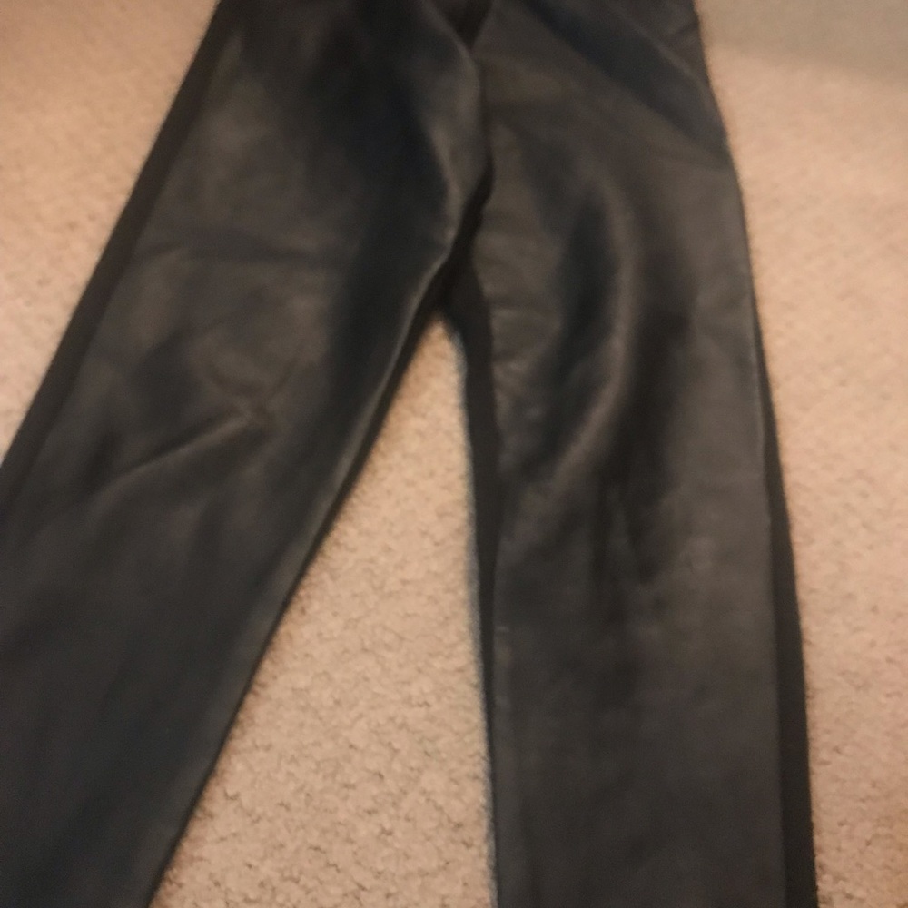 Size 6-8 girls faux leather leggings